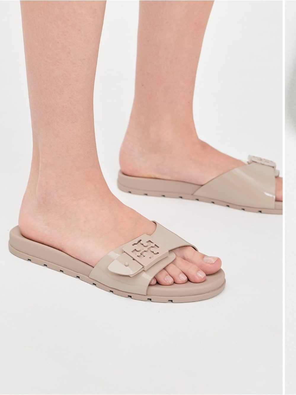 Tory Burch Slip On Buckled Slide Sandals